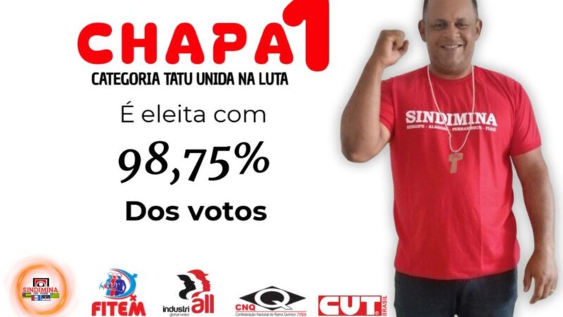 CHAPA 1 É ELEITA COM 98,75% DOS VOTOS